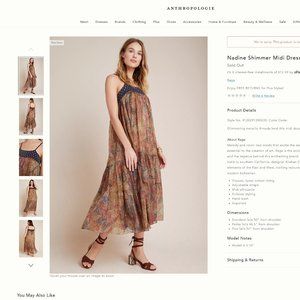 Anthropologie- Raga: Nadine Shimmer Midi Dress
